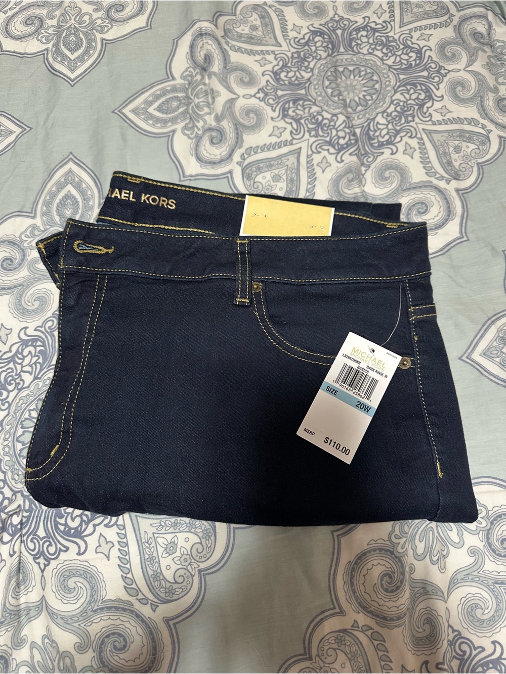 Michael Kors Navy Blue Stretch Jeggings with Contrast Stitching